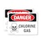 Signmission Chlorine Gas Danger Sign, Plastic, 10in W x 7in L, 2PK OS-2PACK-DS-P-710-L-2000 - alternate 1